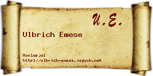 Ulbrich Emese névjegykártya